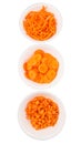 Chopped Carrots In White Bowls V Royalty Free Stock Photo