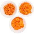 Chopped Carrots In White Bowls VI Royalty Free Stock Photo