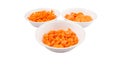 Chopped Carrots In White Bowls VII Royalty Free Stock Photo