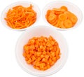 Chopped Carrots In White Bowls VIII Royalty Free Stock Photo