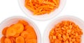 Chopped Carrots In White Bowls X Royalty Free Stock Photo