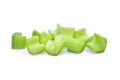 Chopped celery sticks isolated on white Royalty Free Stock Photo