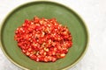 Chopped chili for cooking spicy Royalty Free Stock Photo