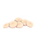 Chopped clove of garlic, peeled round slices, organic sliced vegetable pieces for cooking