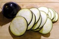 Chopped eggplant, round slices