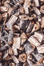 Chopped Fire Wood Logs Stack Pile Background Royalty Free Stock Photo