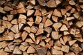 Chopped fire wood stack outdoor