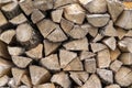 chopped firewood background. texture of firewood stacked in a woodpile Royalty Free Stock Photo