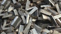 Chopped firewood, huge pile of firewood from wood. Wood background Royalty Free Stock Photo
