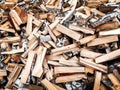 Chopped firewood piled mountain Royalty Free Stock Photo