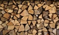 Chopped firewood woodpile close-up background Royalty Free Stock Photo