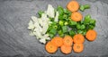 Chopped fresh green onions and carrots Royalty Free Stock Photo
