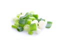 Chopped fresh green onions isolated on white background Royalty Free Stock Photo