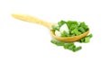 Chopped fresh green onions isolated on white background. Top view Royalty Free Stock Photo