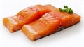 Chopped fresh raw salmon isolated on white