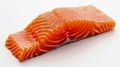 Chopped fresh raw salmon isolated on white