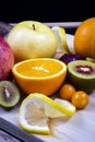 Apple .lemon .kiwi .oranges . Royalty Free Stock Photo