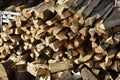 Chopped and loosely piled firewood