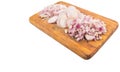 Chopped Onions On Chopping Board III Royalty Free Stock Photo