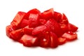 Chopped peeled tomatoes, clipping paths Royalty Free Stock Photo