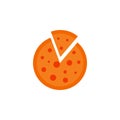 chopped pizza colored illustration. Element of colored food icon for mobile concept and web apps. Detailed chopped pizza icon can