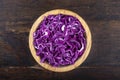 Chopped purple cabbage top view Royalty Free Stock Photo