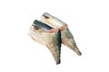 Chopped raw mackerel isolated on a white background Royalty Free Stock Photo