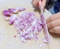 Chopped red onions Royalty Free Stock Photo