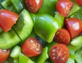 Chopped Red Tomatoes and Green Peppers Royalty Free Stock Photo