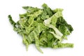 chopped savoy cabbage isolated on white background with clipping path and full depth of field. Top view. Flat lay Royalty Free Stock Photo