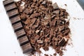 Chopped semi sweet chocolate Royalty Free Stock Photo