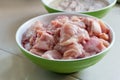 Chopped and sliced raw chicken meat Royalty Free Stock Photo