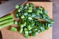 Chopped spring onions Royalty Free Stock Photo