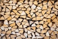 Chopped and stacked pile of wood Royalty Free Stock Photo