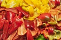 Chopped sweet peppers of different colors Royalty Free Stock Photo
