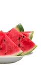 Chopped watermelon on a plate Royalty Free Stock Photo