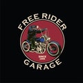 Chopper bike garage badge