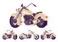 Chopper custom beige decor classic motorcycle, bobber bike