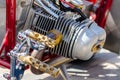 Chopper motorcycle engine fragment closeup Royalty Free Stock Photo