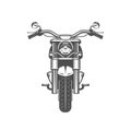 Chopper motorcycle front side isolated Royalty Free Stock Photo