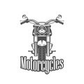 Chopper motorcycle front side isolated Royalty Free Stock Photo