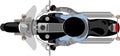 Chopper motorcycle with rider top view Royalty Free Stock Photo