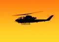 Chopper silhouette at sunset sky Royalty Free Stock Photo