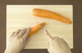 Chopping Carrot Royalty Free Stock Photo