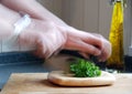 Chopping parsley