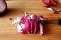 Chopping red onions Royalty Free Stock Photo