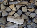 Chopping wood from palen for the winter for the stove Royalty Free Stock Photo