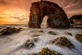 Choppy sea and a magnificent sunrise at Horsehead Rock Australia Royalty Free Stock Photo