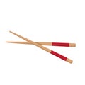 Chopstick Japanese Icon on White. Vector Illustration