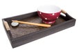 Chopstick, Red Bowl and Tray II Royalty Free Stock Photo